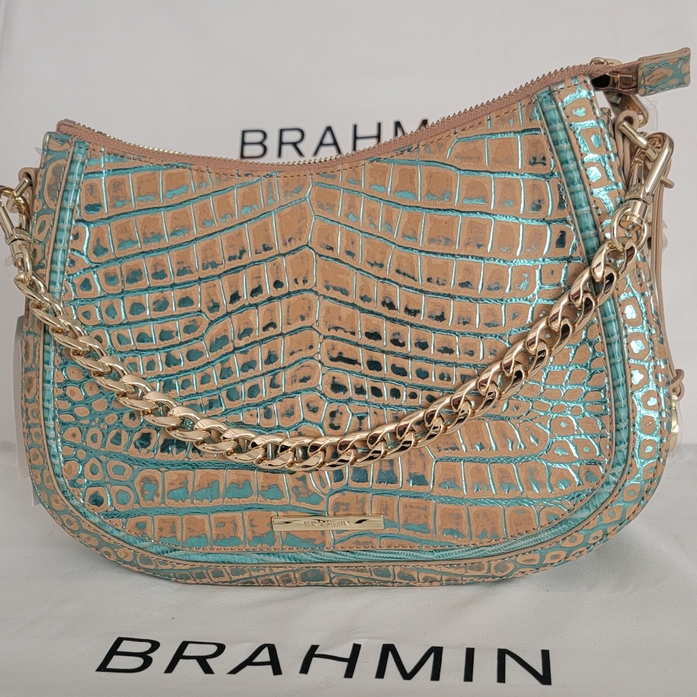 BRAHMIN MOD SHAYNA MINERAL BLUE FREMONT Shoulder/Crossbody purse